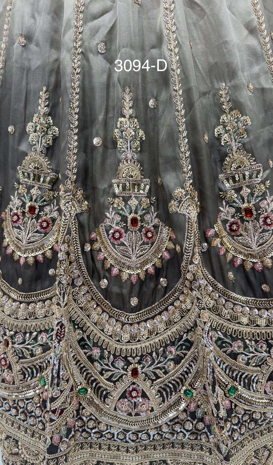 Art Of beautiful Work in Shaded Color Designer Chandnia Silk fabric Lehenga Choli Wholesale in surat 3094